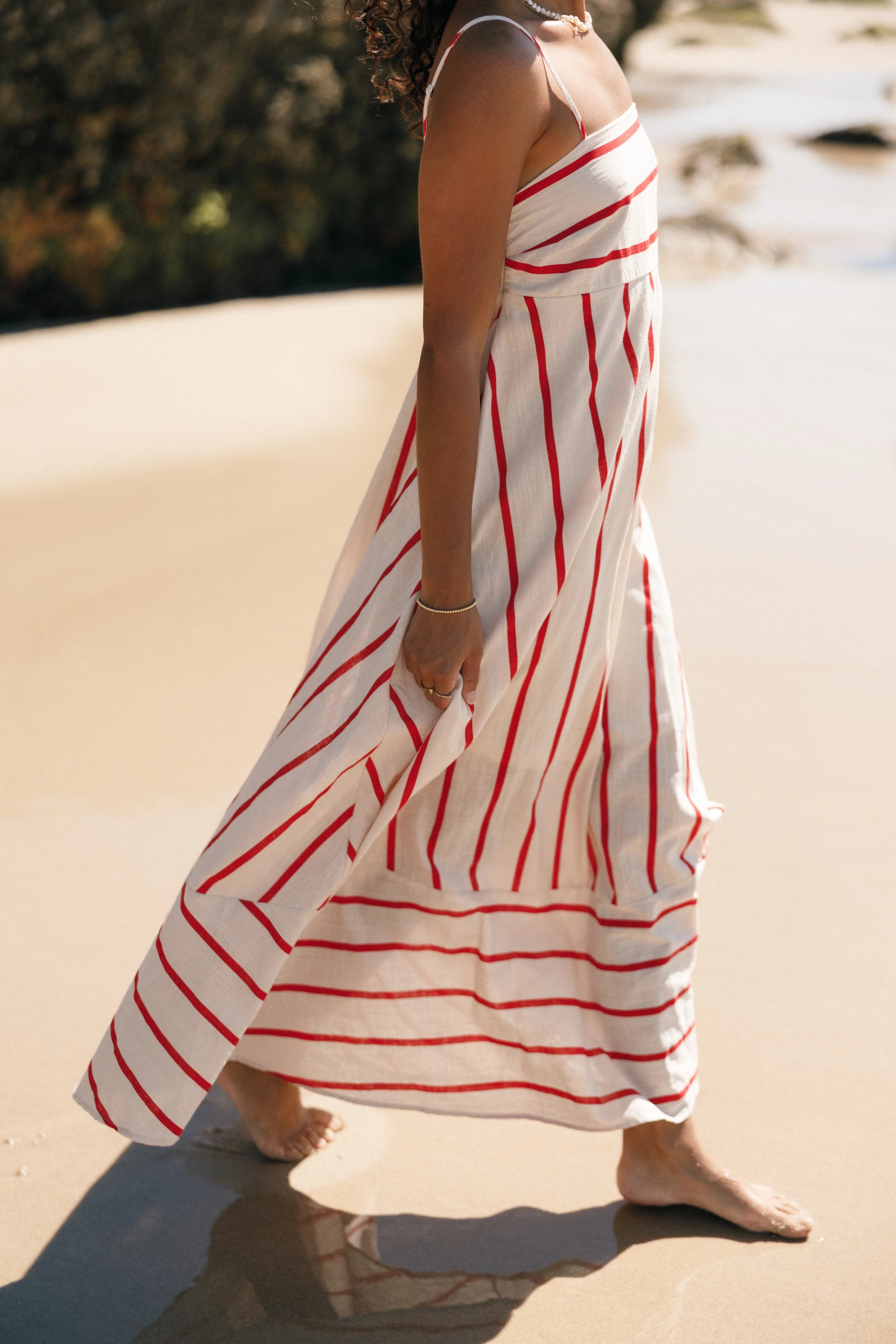 Brea Maxi Dress Cream Stripe