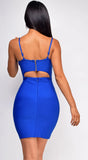 Tiara Blue Chain Strap Bandage Dress