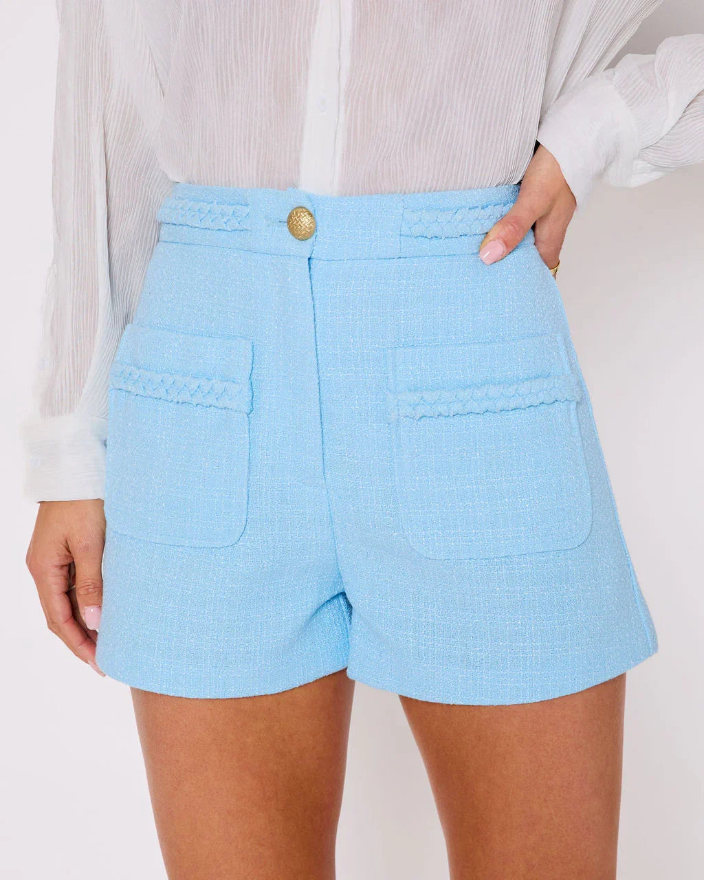Mickie Braided Trim High Rise Shorts