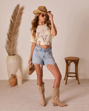Western Glow Graphic Short Sleeve Top