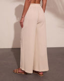 Leelie Drawstring Scrunch Knit Wide Leg Pants