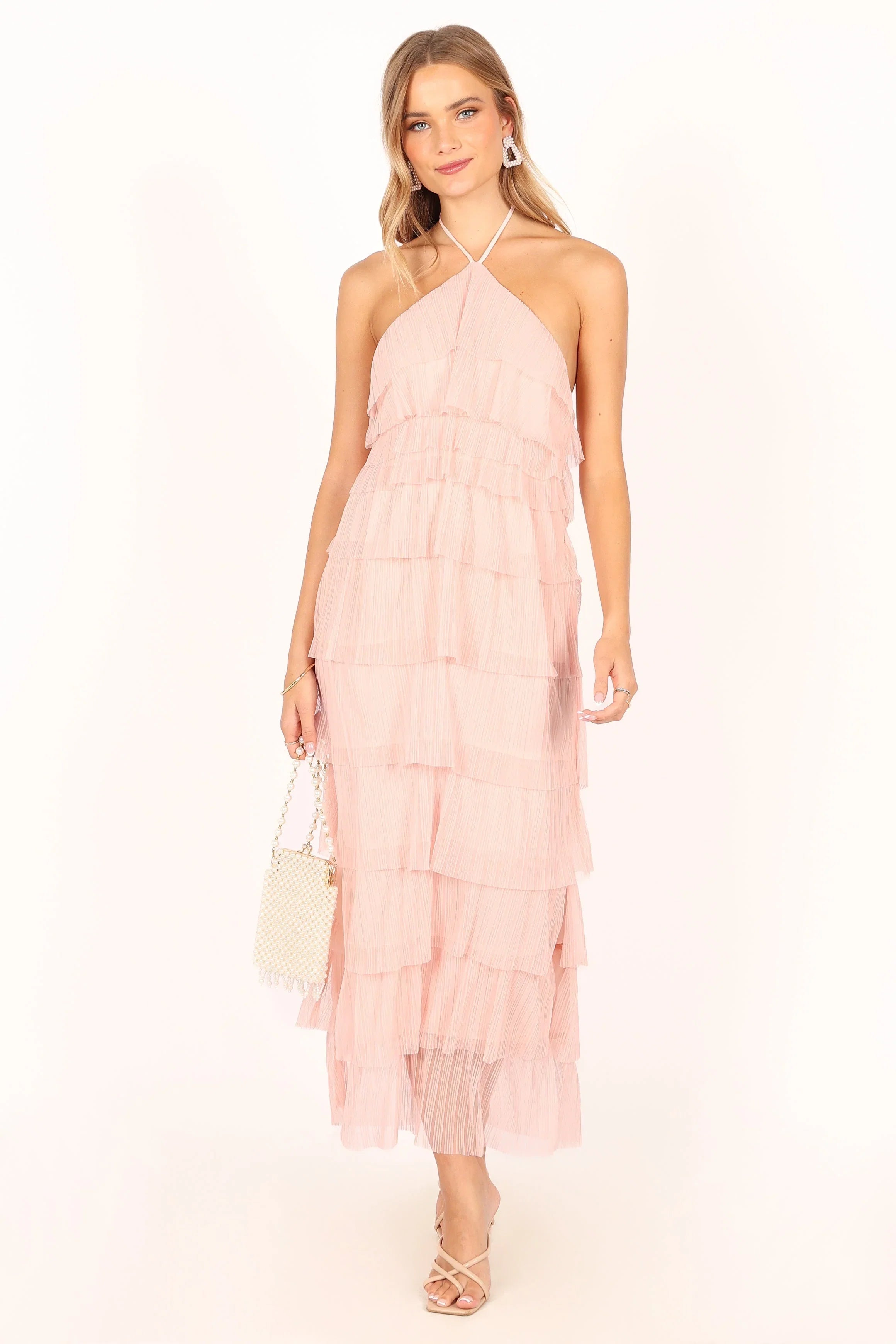 Colton Halterneck Maxi Dress Pink