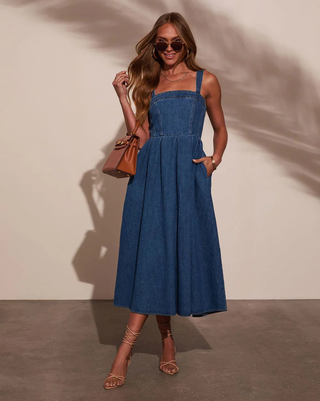 Meralda Corset Denim Midi Dress