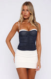 Remind Me Again Bustier Navy Polka Dot