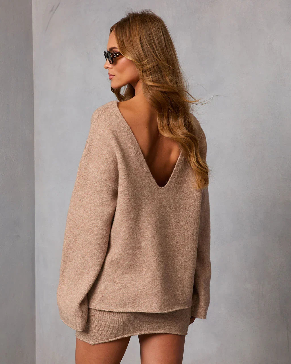 Seleste Knit Scoop Back Sweater
