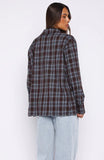 Might Be Time Button Up Shirt Blue Chocolate