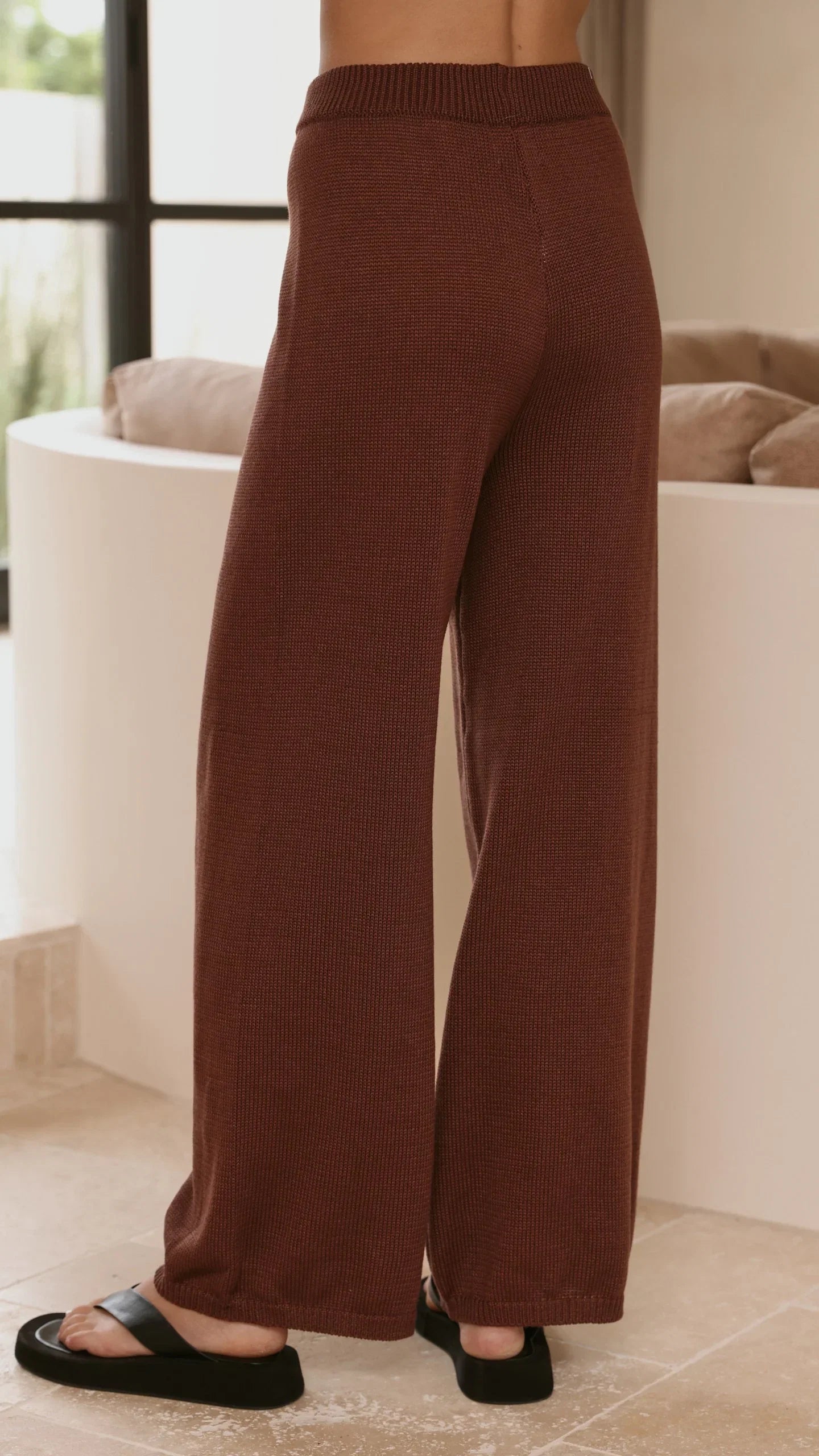 Florentine Knit Vest and Pants Set Chocolate