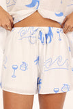 Sun Wave Short Set White Blue