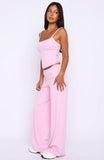 Core Strengths Wide Leg Pants Baby Pink