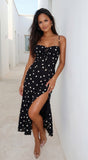 Romelia Polka Dot Maxi Dress Black