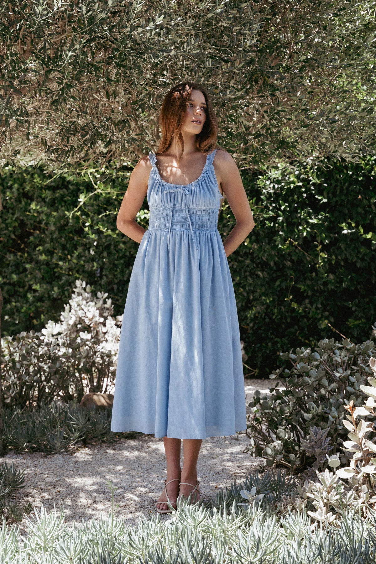 Auguste Midi Dress Pale Blue