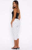 Day For It Capri Pants White Black Polka Dot