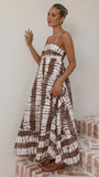 Marcel Maxi Dress Chocolate Tie Dye
