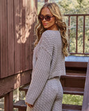 Frosted Wish Cropped Cable Knit Sweater