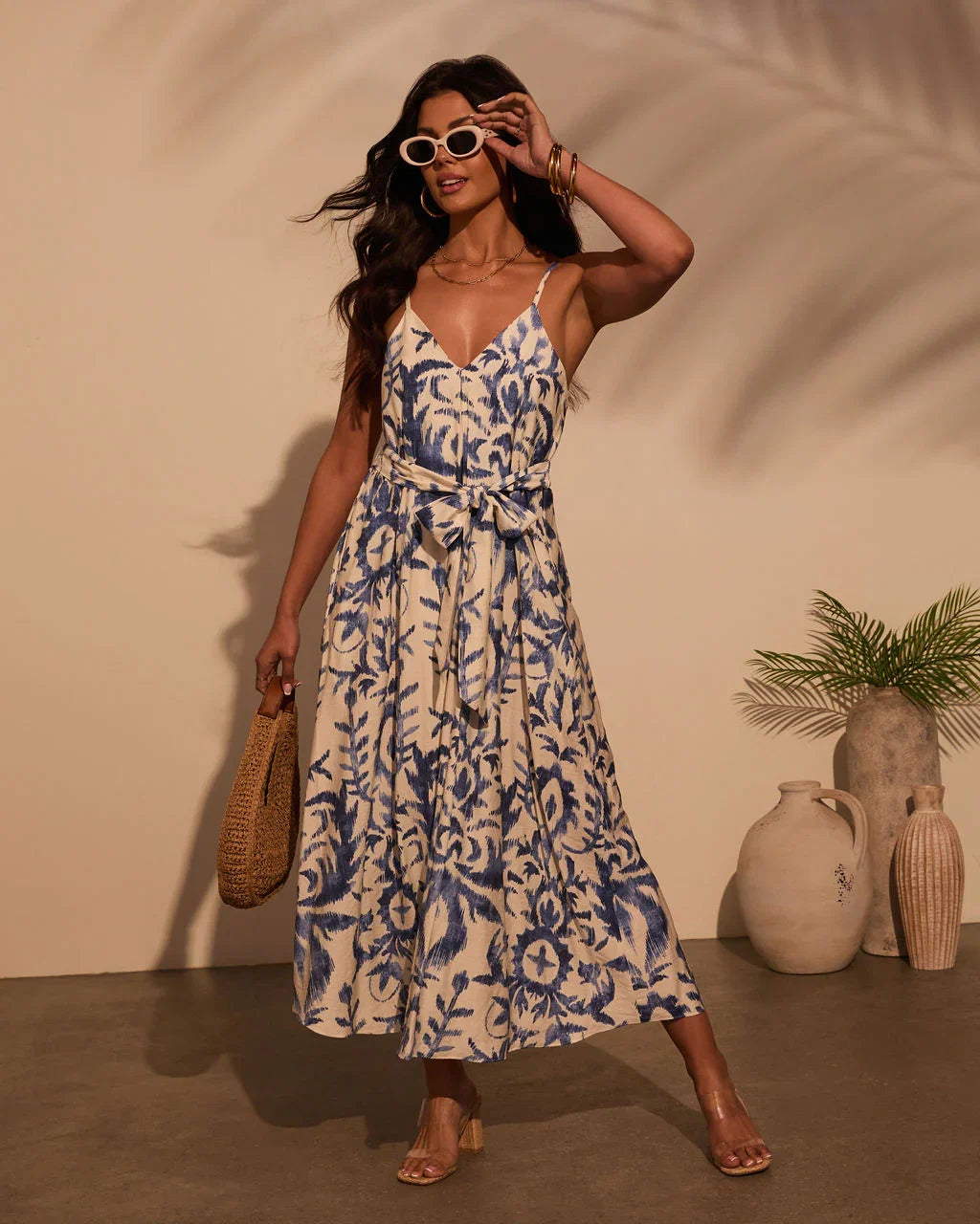 Beachfront Muse Abstract Midi Dress