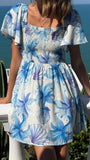 Molly Mini Dress Ocean Bloom