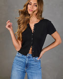 Travie Partial Button Down Top