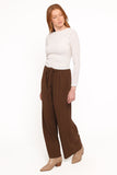 Davis Pleated Knit Pant Brown