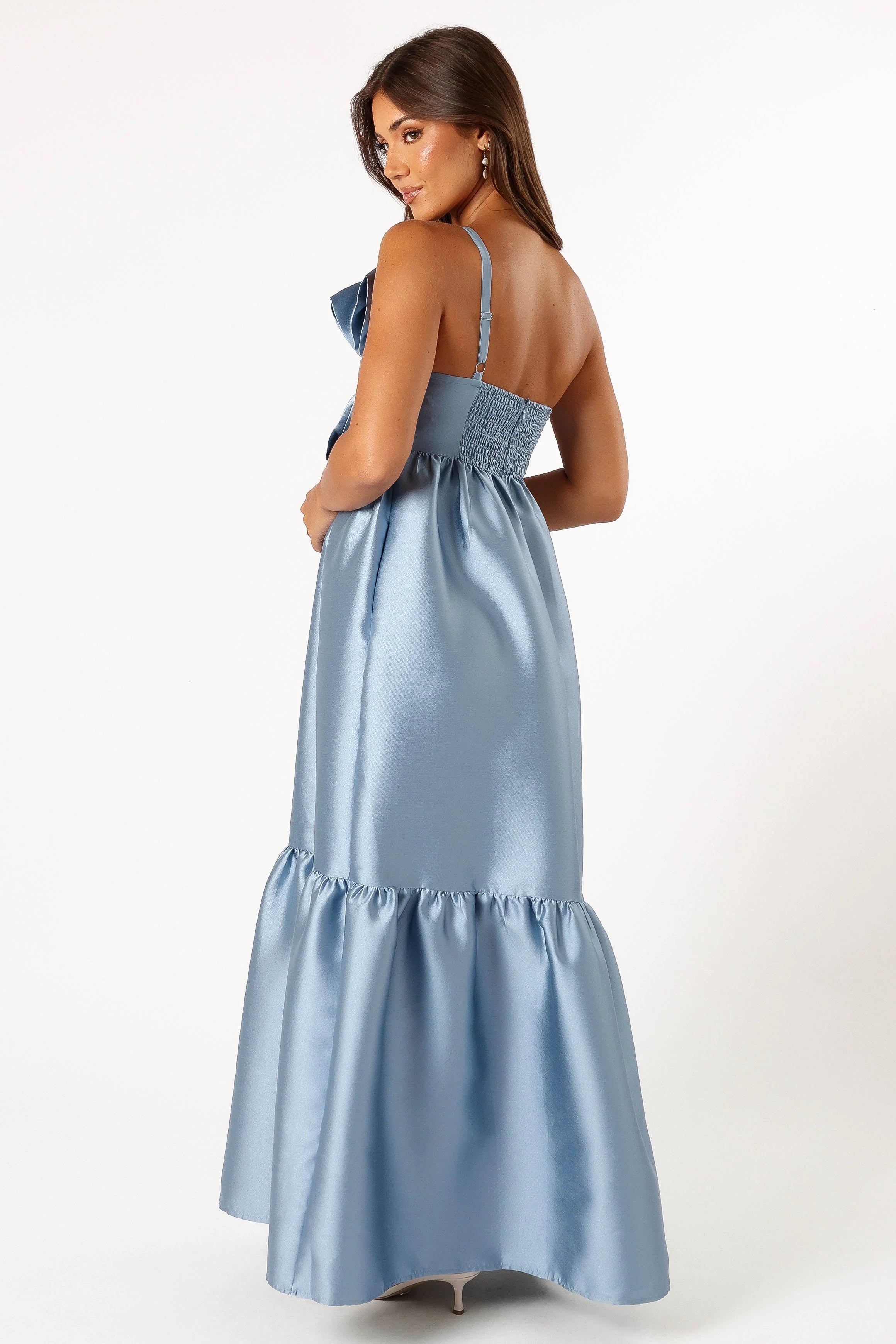Betina Bow Front Maxi Dress Blue