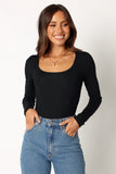Pia Long Sleeve Bodysuit Black