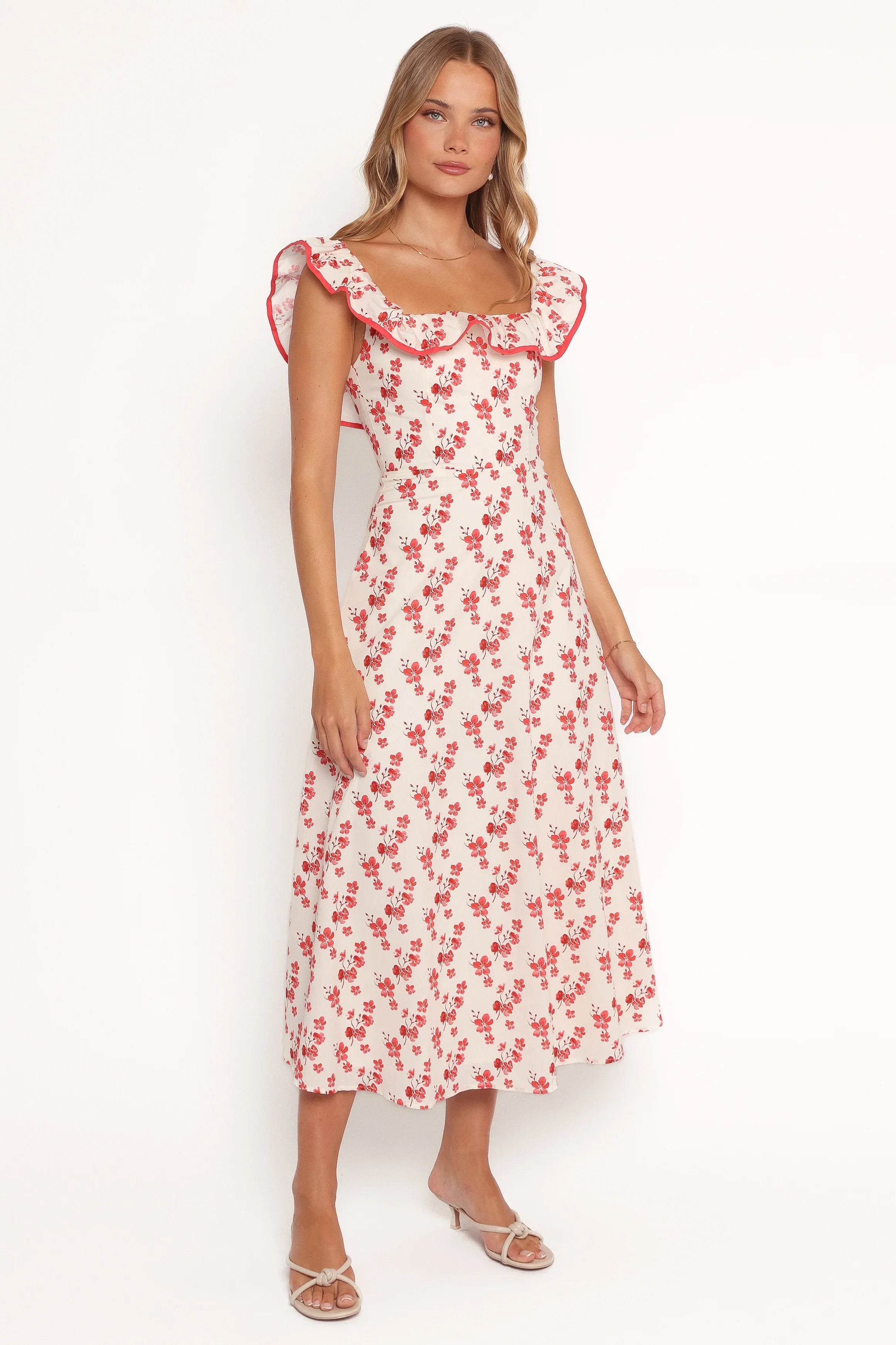 Lucille Maxi Dress Red Floral