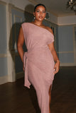 Santiago Off Shoulder Midi Dress Dusty Rose