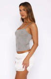 Cant Handle Me Beaded Tank Top Grey