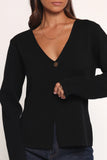 Jett Large Button Cardigan Black