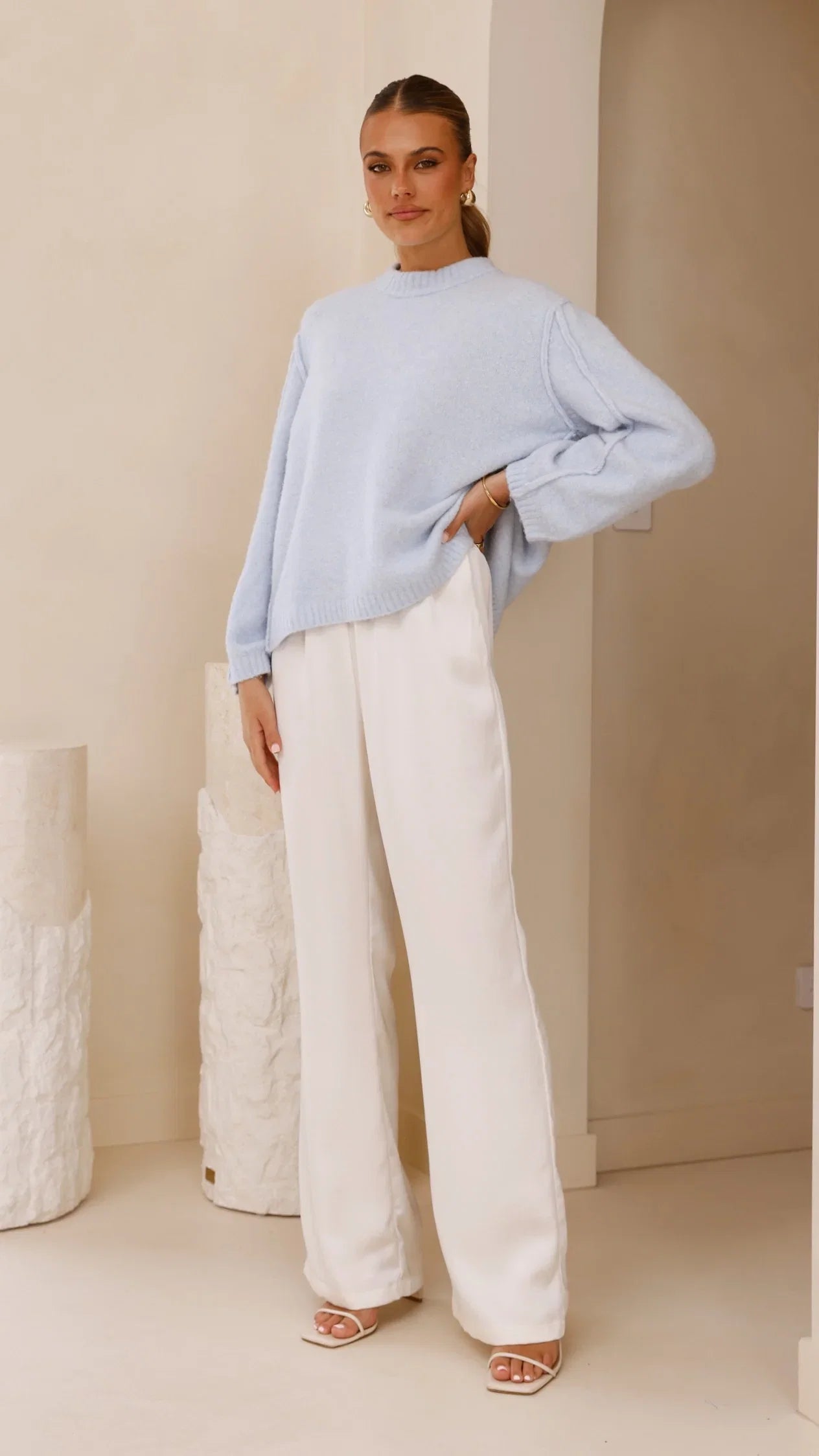 Ally Knit Sweater Blue