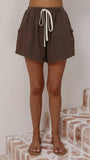 Hayley Vest and Shorts Set Chocolate Denim