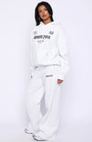 Vibe Too High Wide Leg Sweatpants Grey Marle