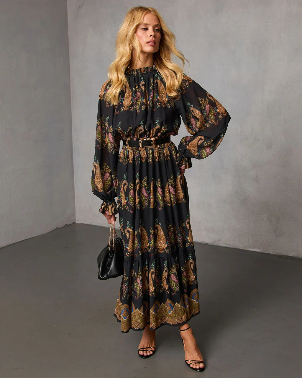 Silent Rue Printed Maxi Dress