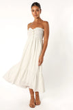 Dayton Strapless Midi Dress White