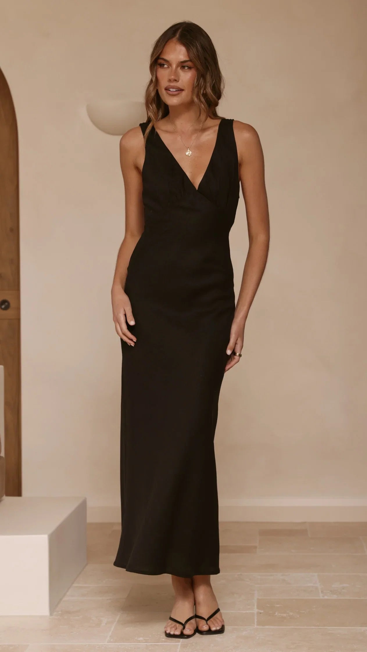 Sammie Linen Maxi Dress Black
