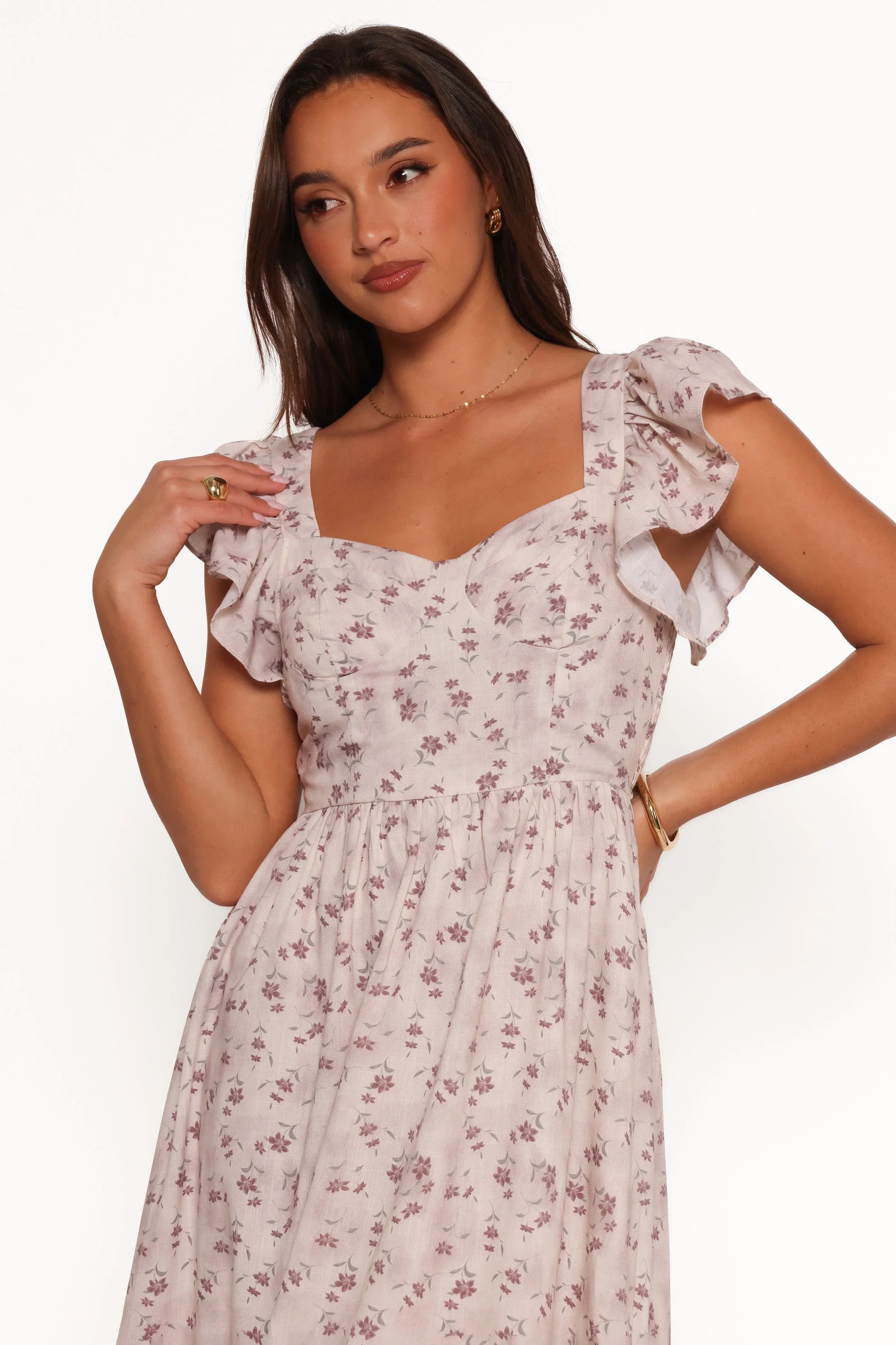 Myles Maxi Dress Beige Floral