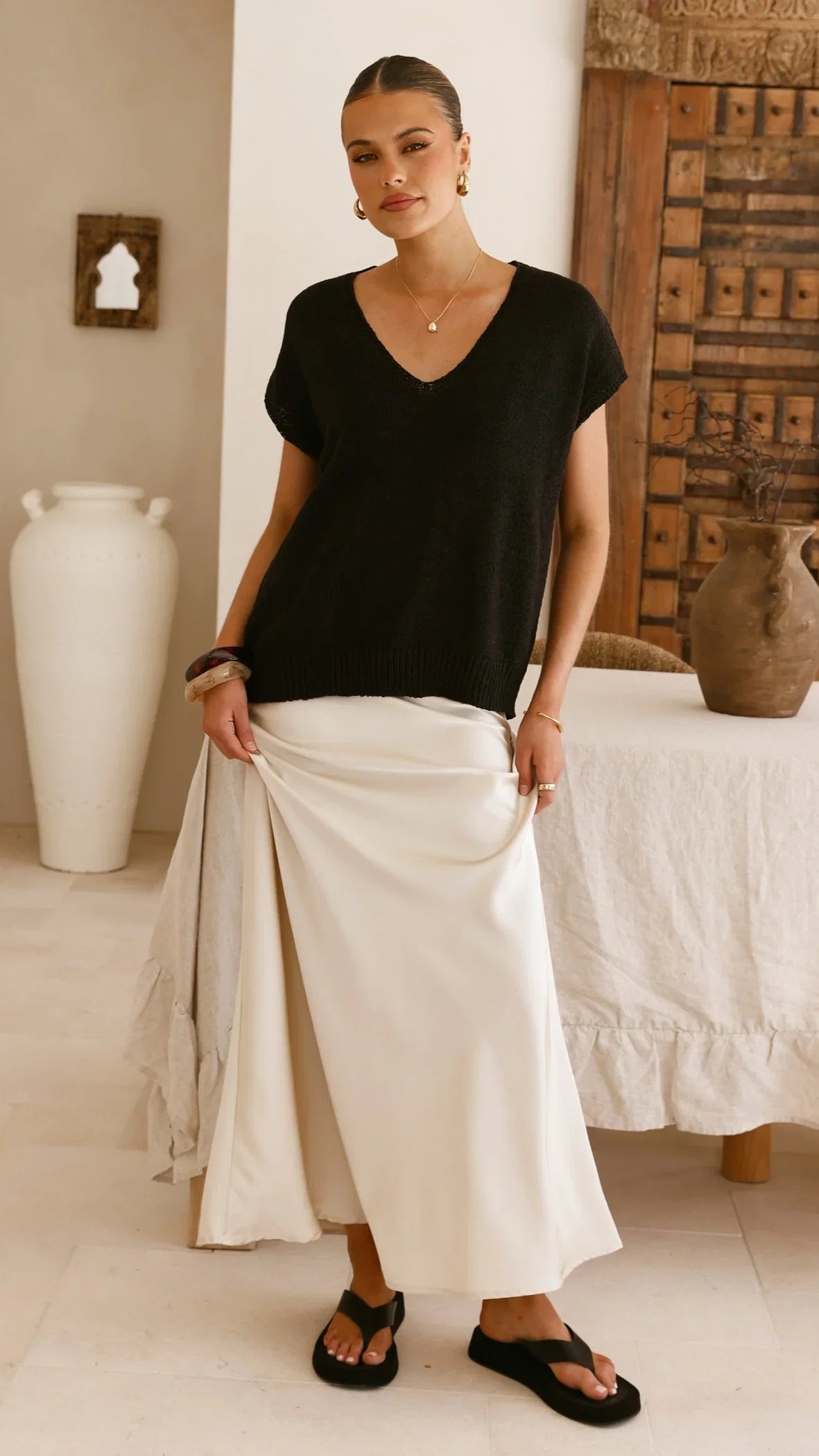 Stelaria Knit Top Black