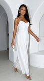 Orlaya Chiffon Wide Leg Jumpsuit Off White