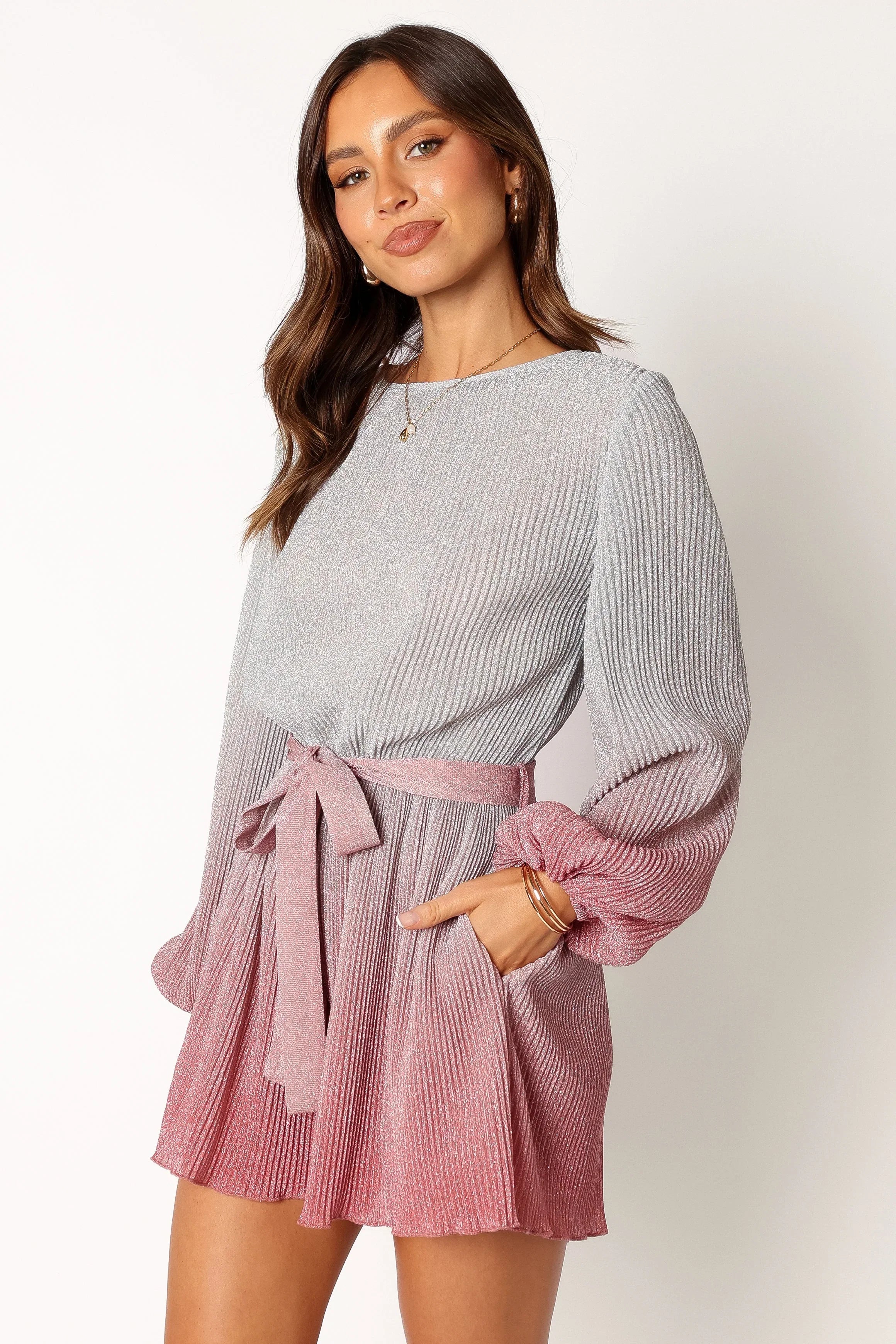 Rebecca Gradient Romper Pink