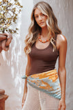 Miles Racerback Rib Knit Tank Top Espresso