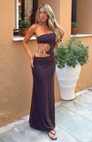 Shes A Goddess Maxi Dress Chocolate