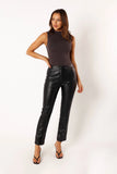 Roxy Vegan Leather Pants Black