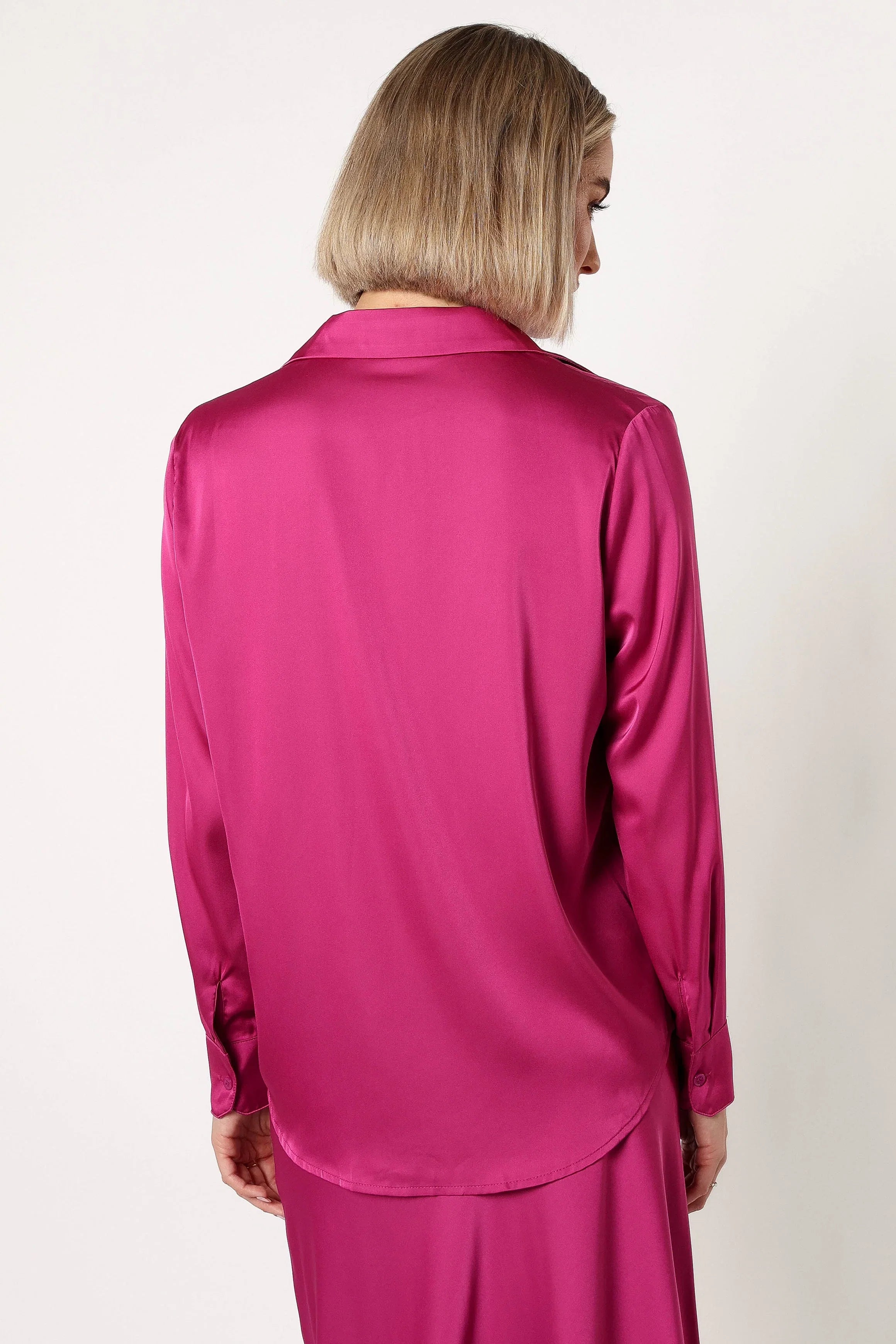 Narissa Satin Shirt Magenta