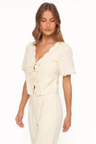 Jensen Scallop Hem Top Butter Yellow