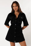 Hailey Denim Mini Dress Black