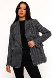 Rocco Hem Blazer Black White