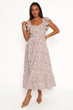 Myles Maxi Dress Beige Floral