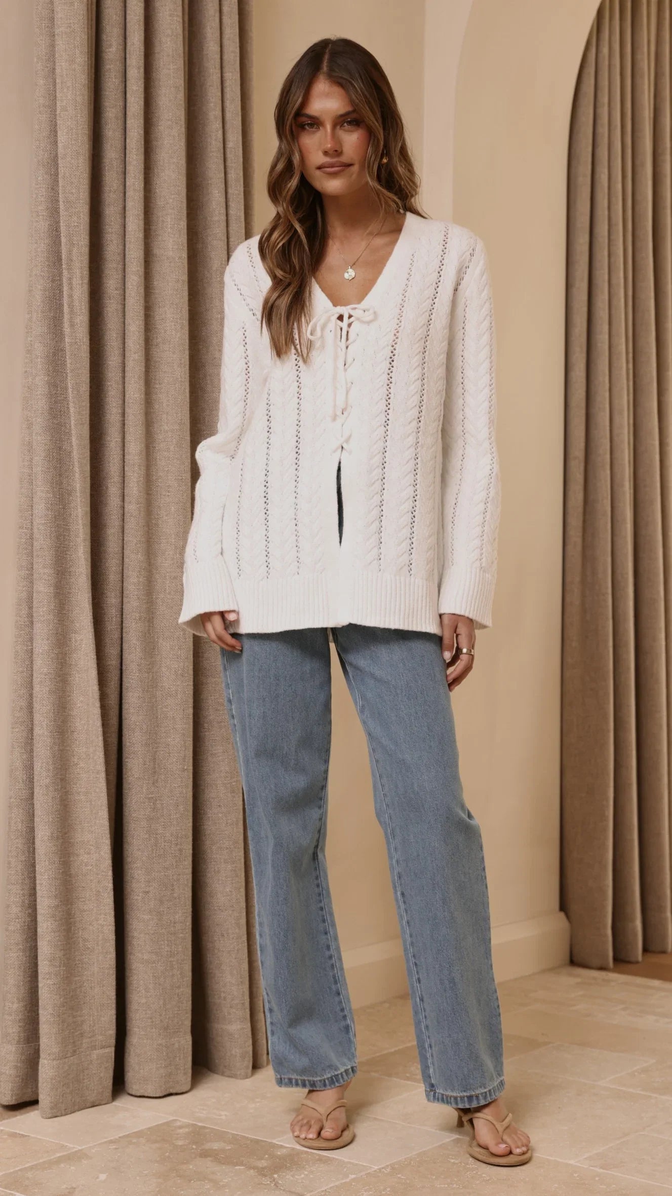Georgia Knit Top White