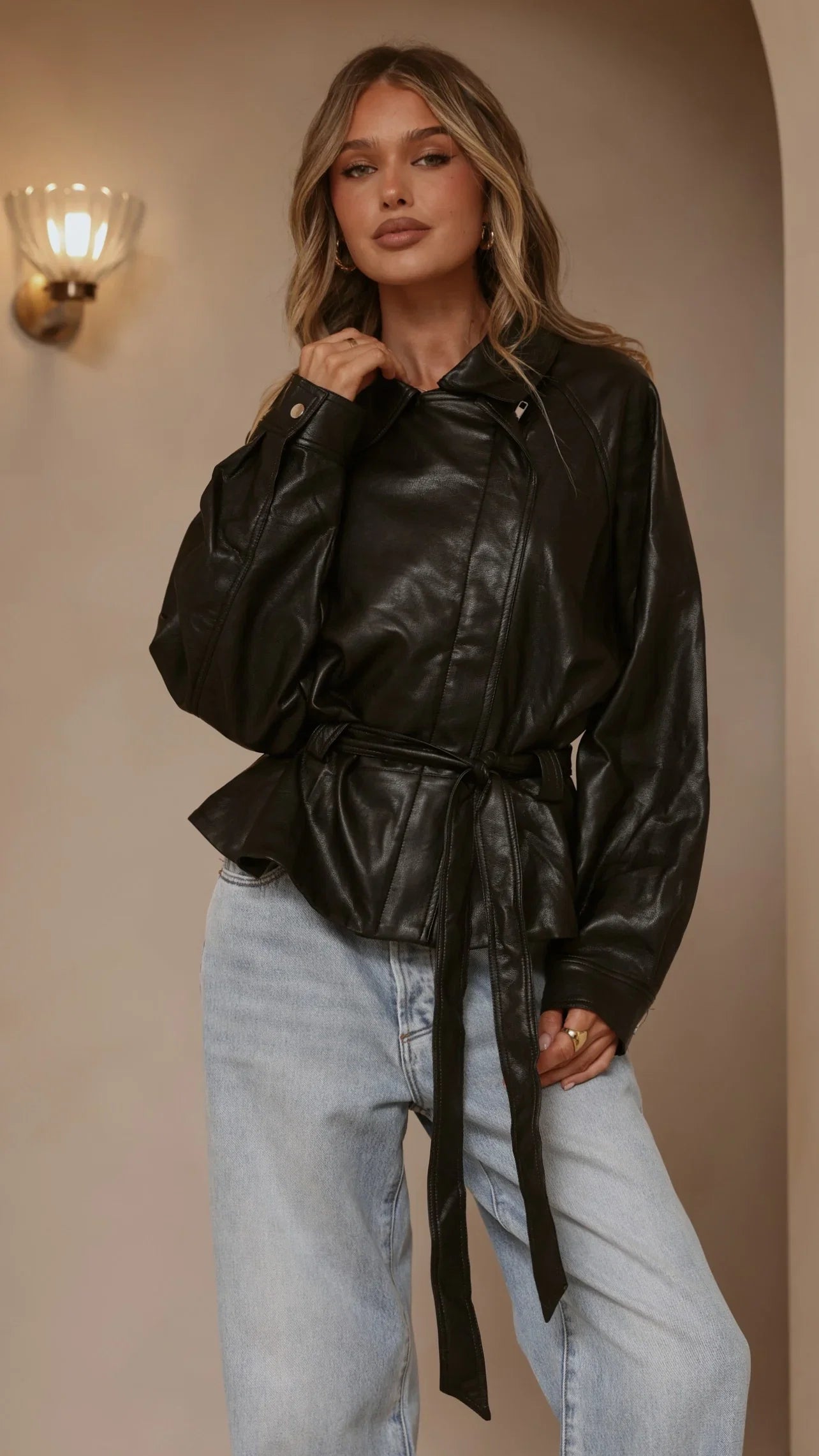 Marzia Tie Waist Jacket Black