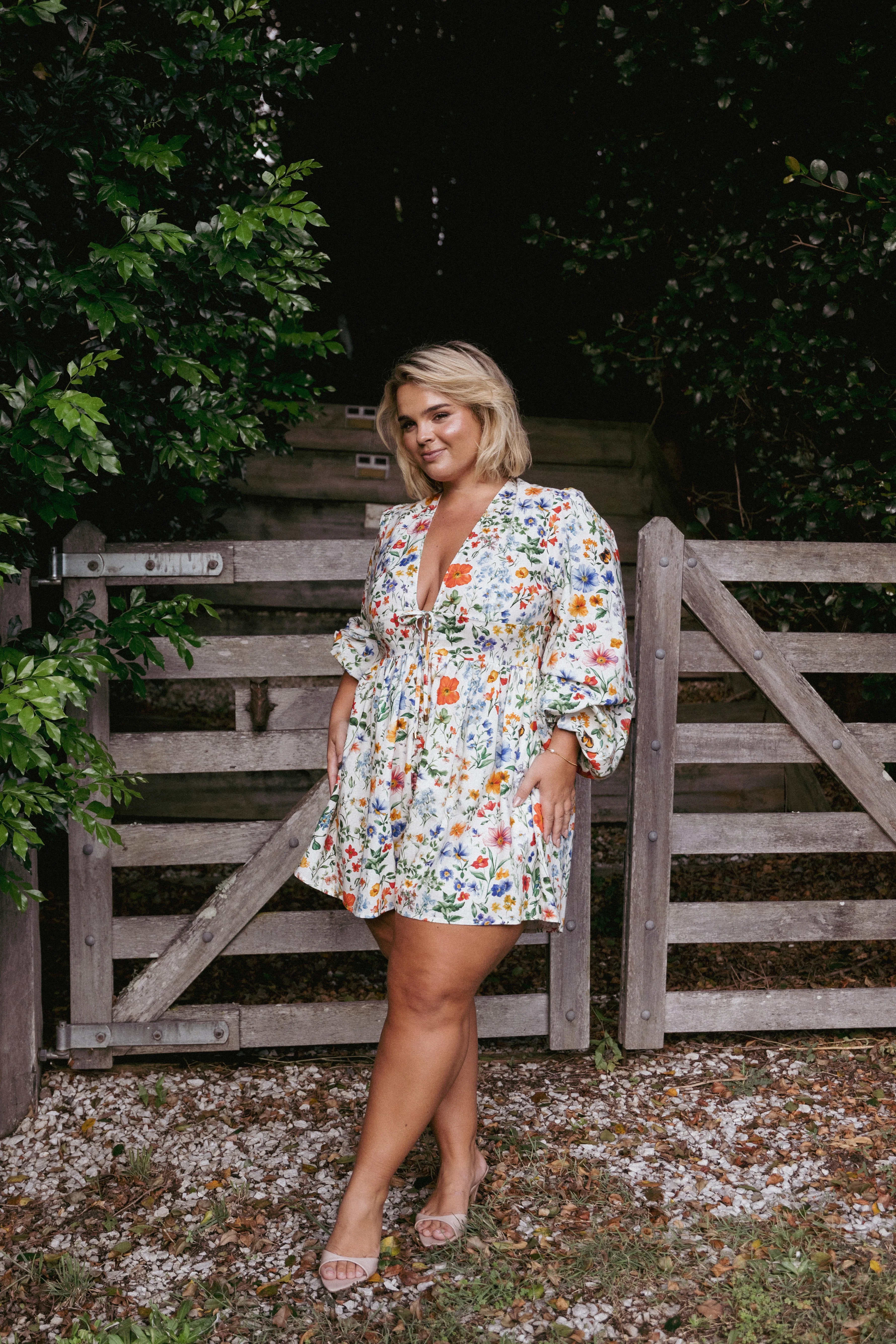 Irisa Long Sleeve Romper Garden Floral