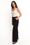 Cinch Wide Leg Crepe Pant Black